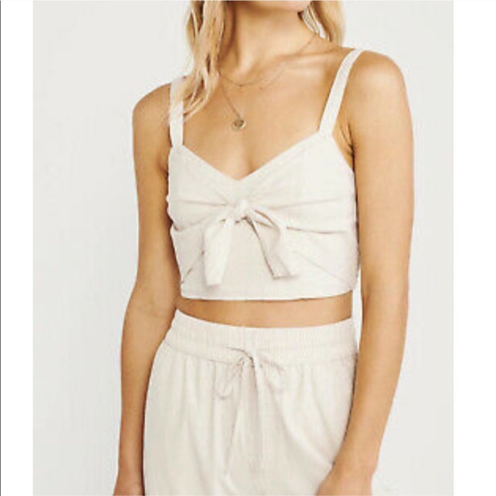 Linen blend crop top